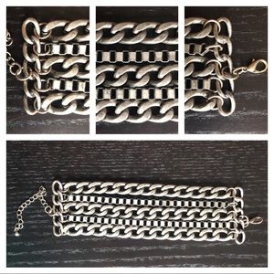 5 Layer Stacked Silver Bracelet